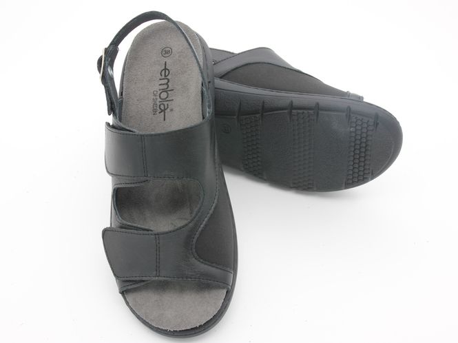 Huvudbild Embla Damsandal, elastisk insida, ergoflex, svart