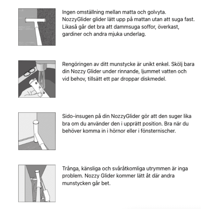 Huvudbild Dammsugarmunstycke NozzyGlider